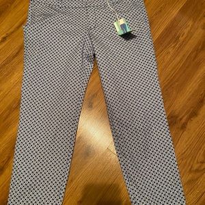 Old Navy Pixie Ankle Length Blue White Flowers 10